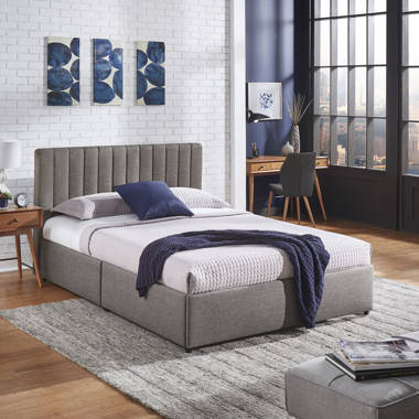 Brittany tufted upholstered low deals profile storage platform bed